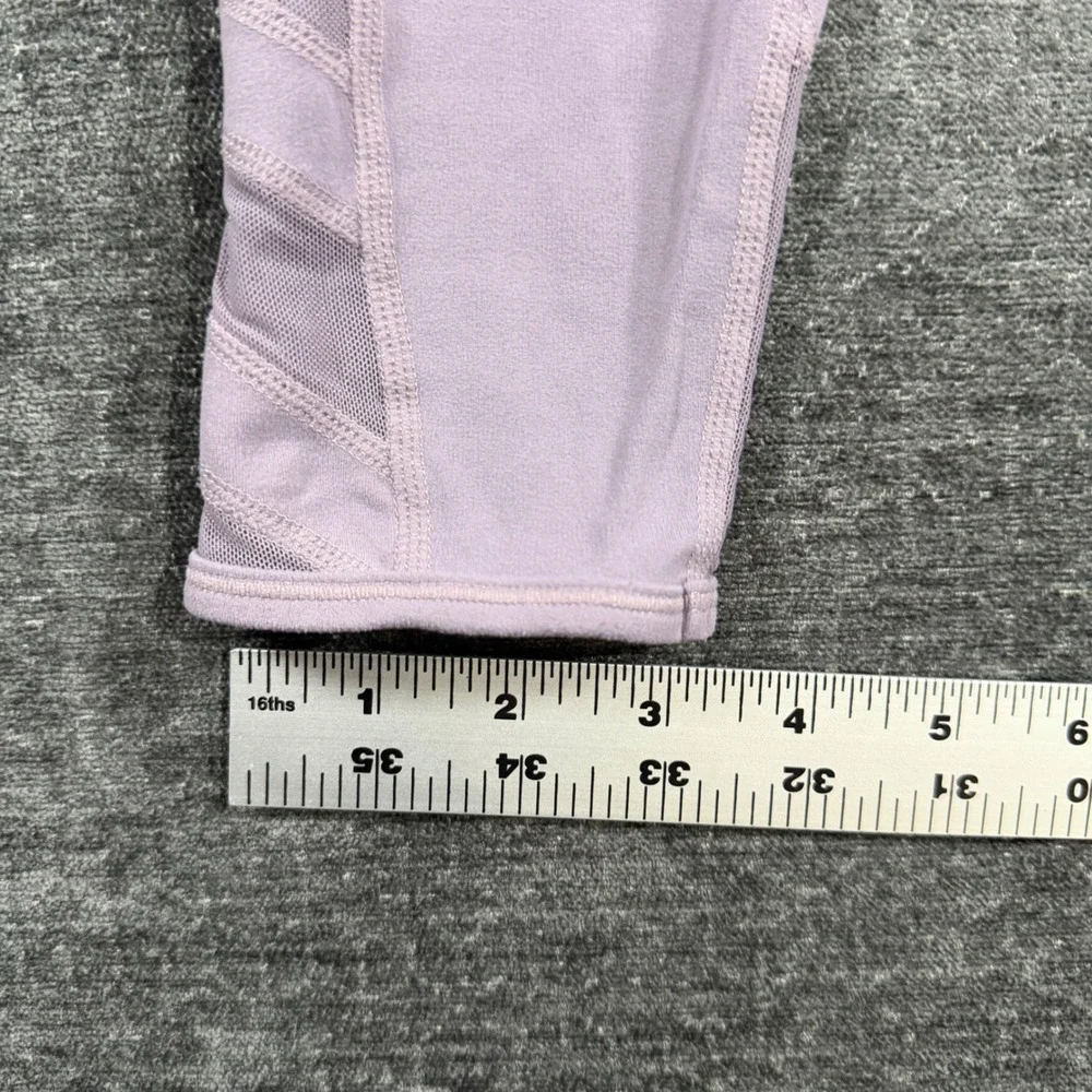 Athleta Girl Bring It Tight Lavender Purple Mesh Panel Leggings Size L 12